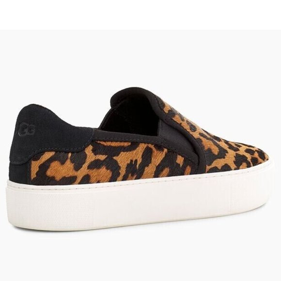 UGG Womens Cahlvan Butterscotch Panther Print Cow Hair Slip-On Sneaker Size 6 - Picture 2 of 6
